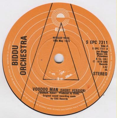 7inch Record BIDDU ORCHESTRA  Voodoo Man SEPC7311PROMO Epic 1979 UK SoulFunk Used