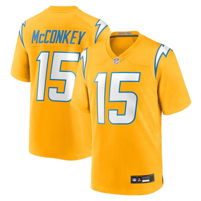 Los Angeles Chargers 15 Ladd McConkey Fotbalový dres Pánský Sportovní Hrací Dres