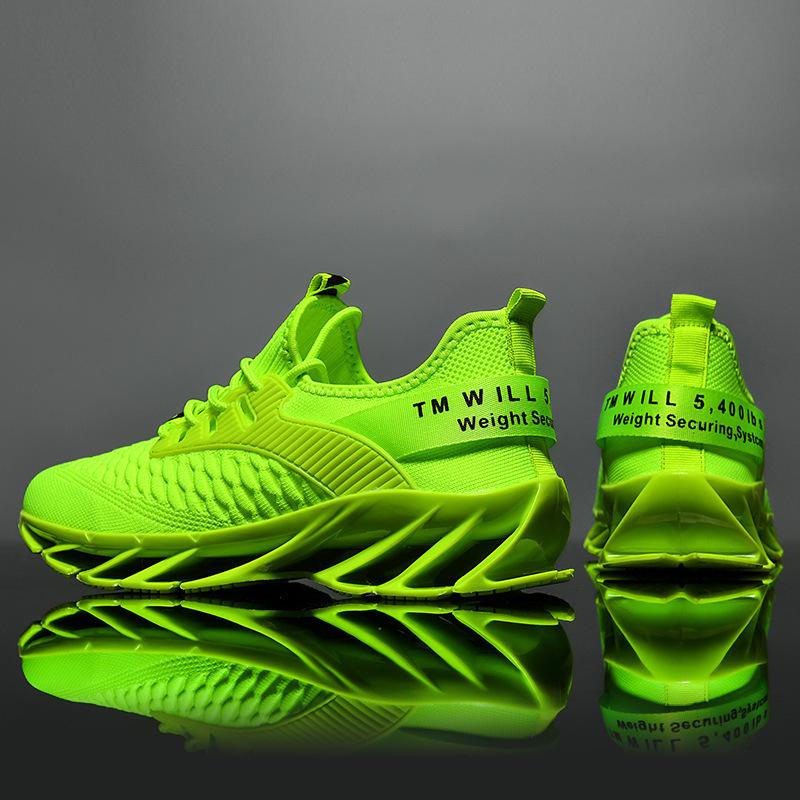 Men's shoes autumn breathable fly weaving casual men's trend blade fish scale sports