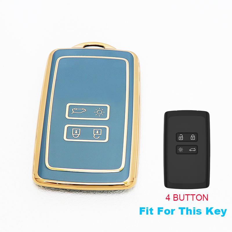 For Renault Kadjar Koleos Megane 4 Talisman Arkana Dacia Sandero Espace 5 Captur Tpu Shell Fob Holder Car Key Case Cover