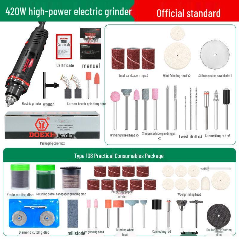 High-Power Electric Grinder & Polisher for Cutting, Jade Opening, Peeling, and Wood Carving