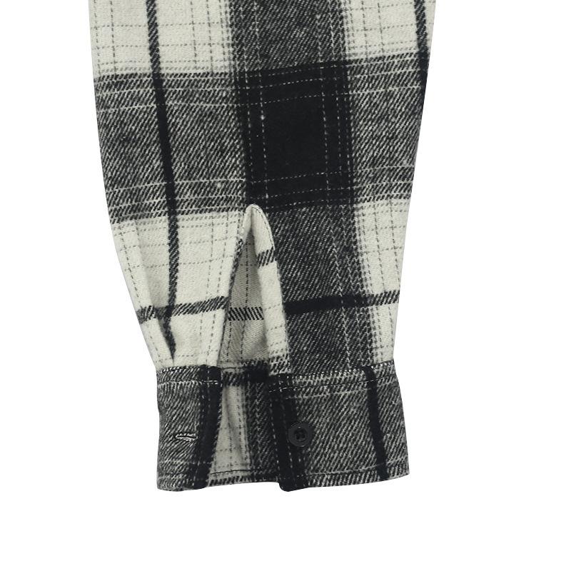 Autumn New Arrival: Loose-Fit Casual Jacquard Men's Long-Sleeved Hooded Check Shirt