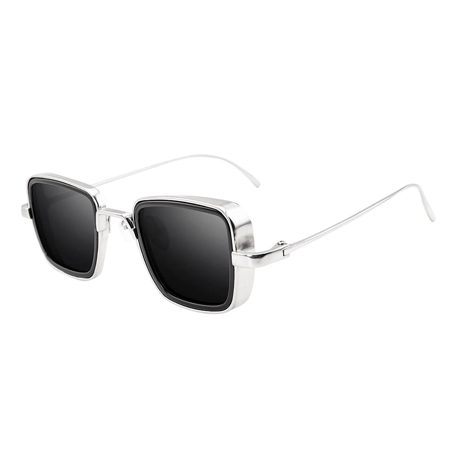 Sunglasses Retro Thick Rim Metal Square Frame Fashion Sunglasses One Size