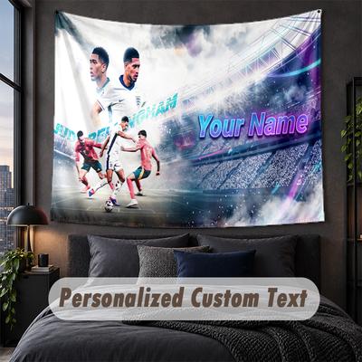 Custom Name Text Tapestry,Jude Bellingham Decorative Wall Hanging, Background Tapestry For Home Bedroom