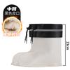Thickened warm winter velvet rain shoes cotton cover men's and women's long cotton cover shoe cover liner cotton socks rain shoe cover rain boots