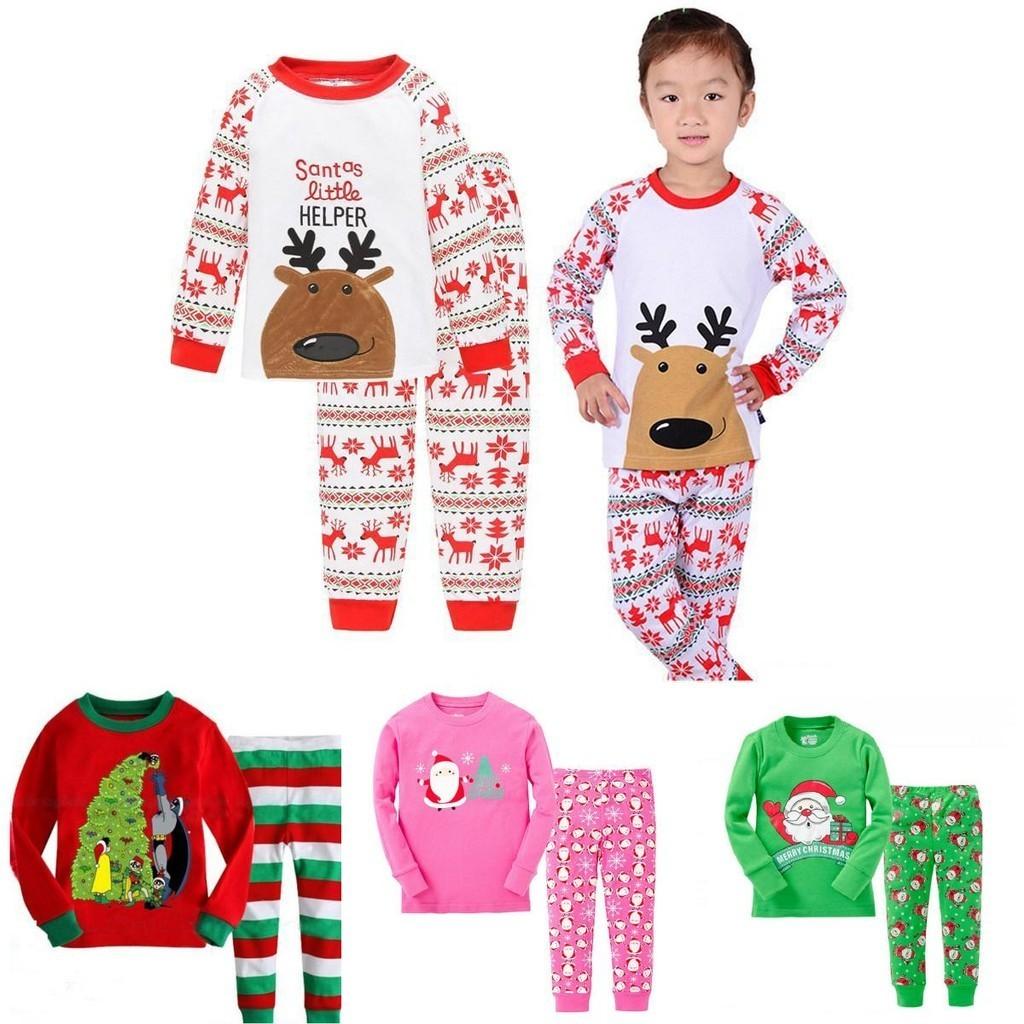 Stylish Childrens Festive Outfit Set Comfortable Cotton Blend For Sleepwear