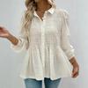 New Solid-color Button Casual and Fashionable Long-sleeved Button-up Shirt for Women In Spring and Summer