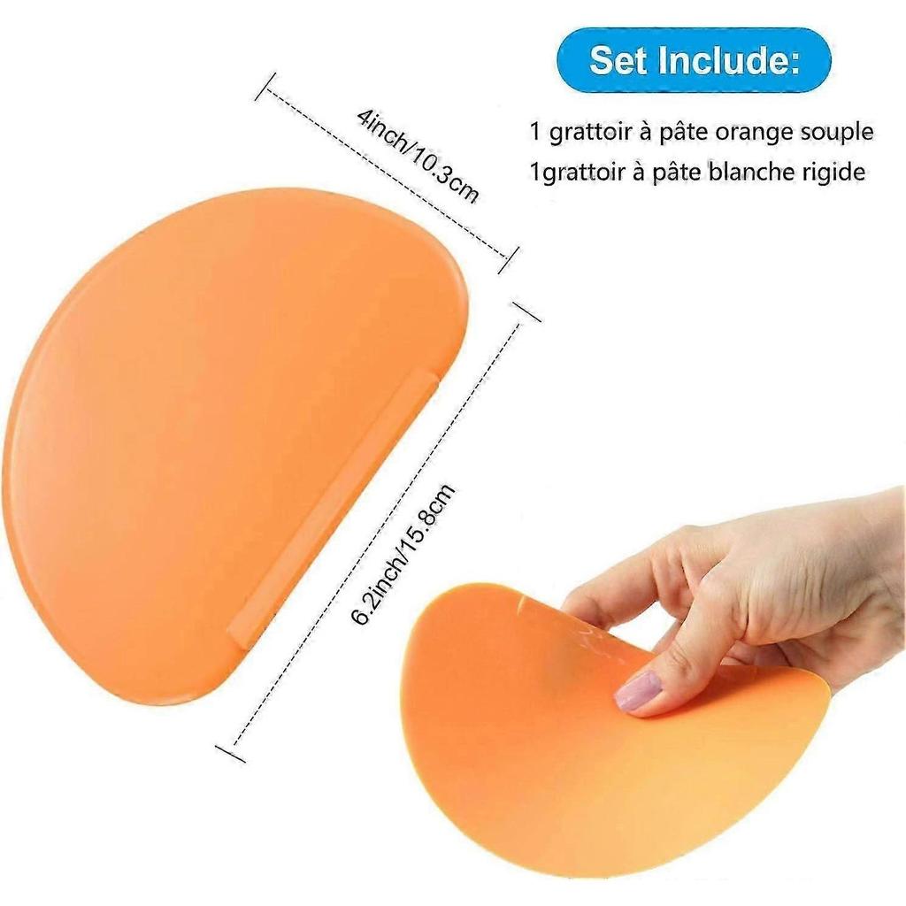 Plastic Pastry Horn and Dough Scraper Cutter - 2 Pieces - Ideal for Kitchen Bread Pastry Pancakes