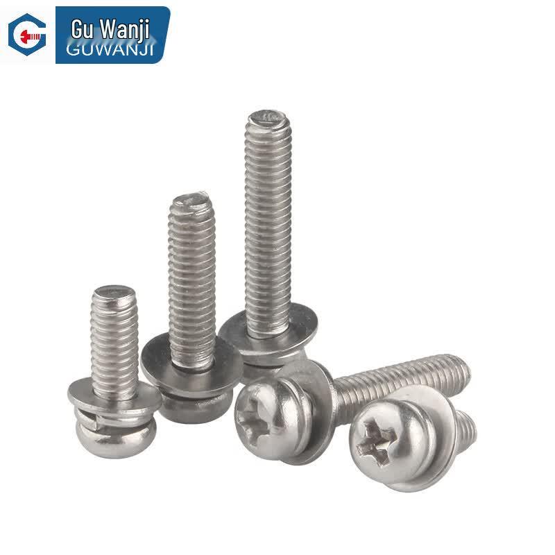 GUWANJI 304 Stainless Steel Cross Recessed Pan Head Combination Screws