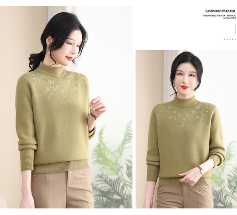 Women's Thick Winter Plush Sweater Base Layer for Middle-Aged and Elderly