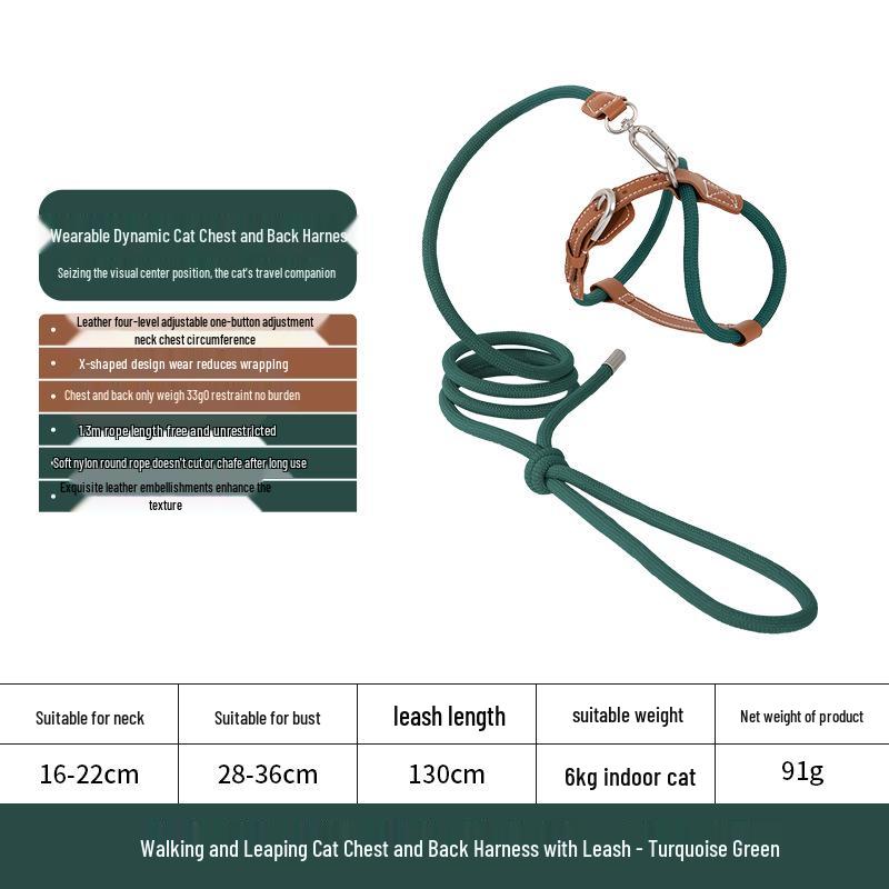 HiDREAM Cat Harness Set - Adjustable X-Shape Anti-Escape Leash for Cats