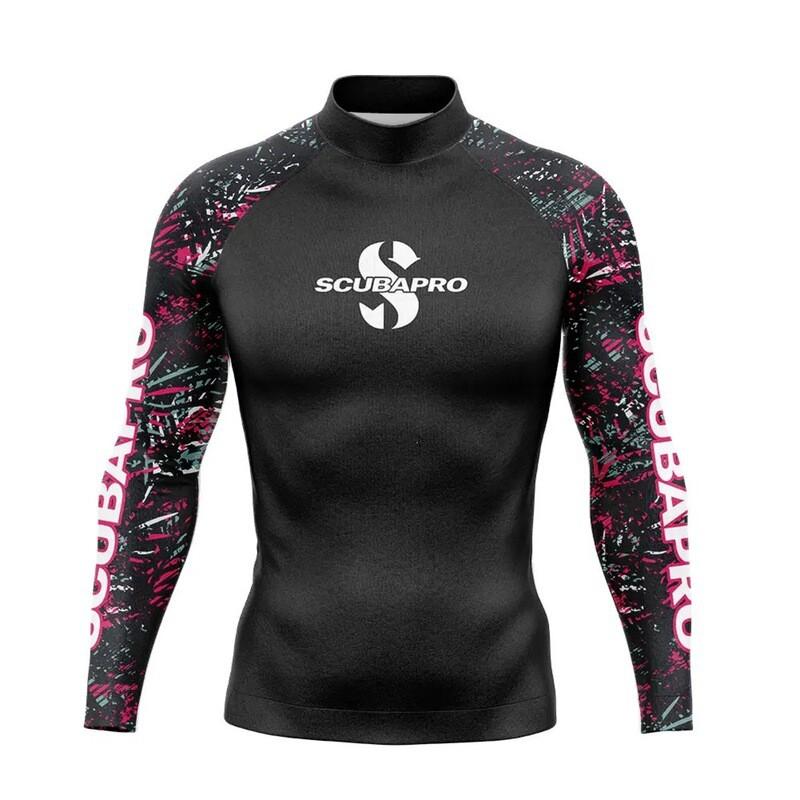 Rash Guard da Uomo Protezione UV Manica Lunga Maglia da Nuoto Surf Subacquea Snorkeling Sport Acquatici Asciugatura Rapida