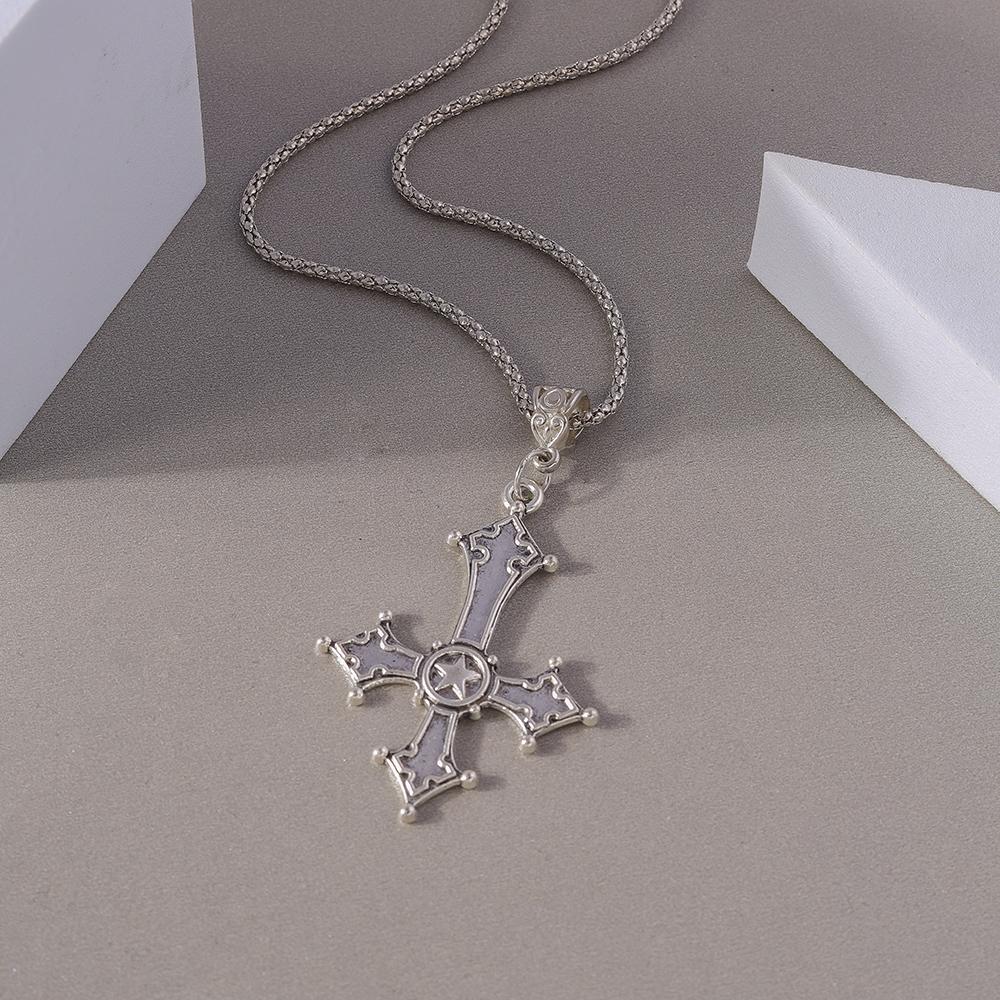 Gothic Skull Love Heart Necklace for Women Men Religious Crucifix Necklaces Punk Jewelry Gifts