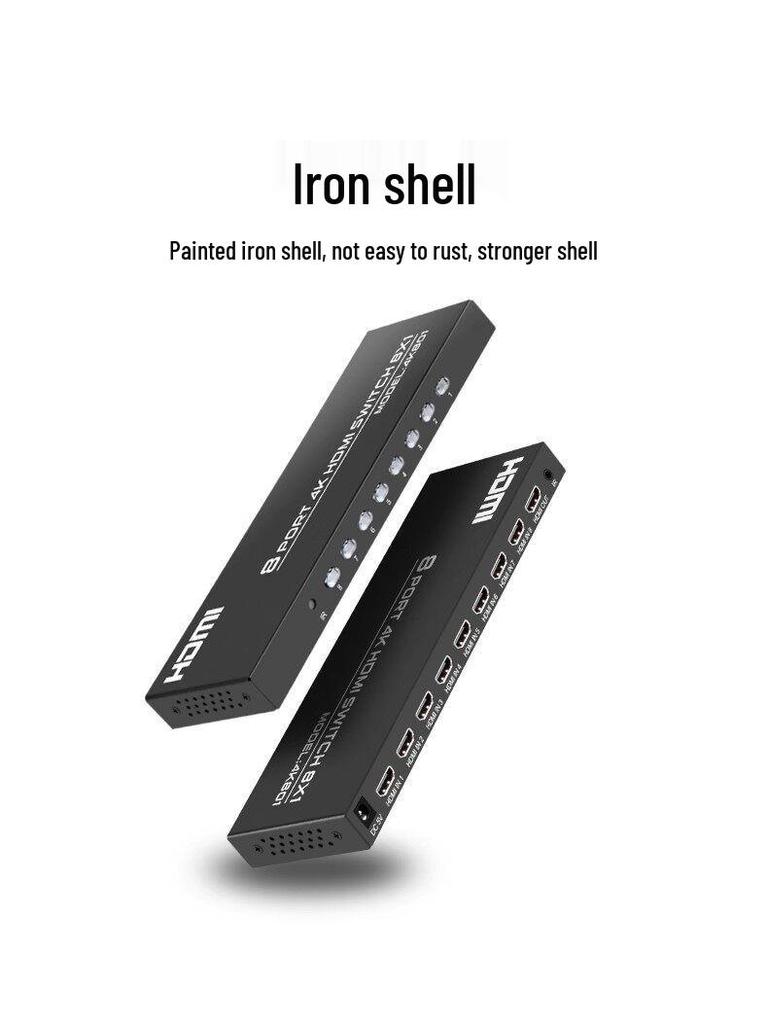 8-Port HDMI Switcher: 4K30Hz, 8 Inputs to 1 Output, Share 8 Devices on One Monitor