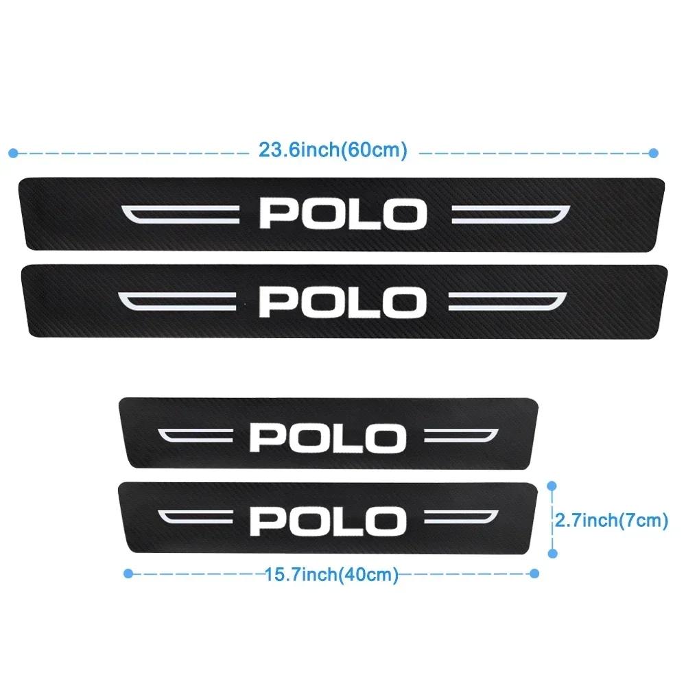 WGLRK1 Car Door Sill Protector Plate Rear Trunk Bumper Guard Threshold Sticker for Volkswagen VW POLO Logo 2024 2023 6R 9N MK5 2023