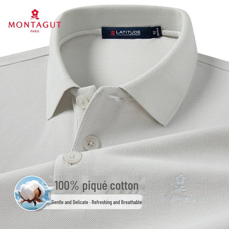 MONTAGUT Men s Ice Skin Breathable Cotton Polo Shirt L
