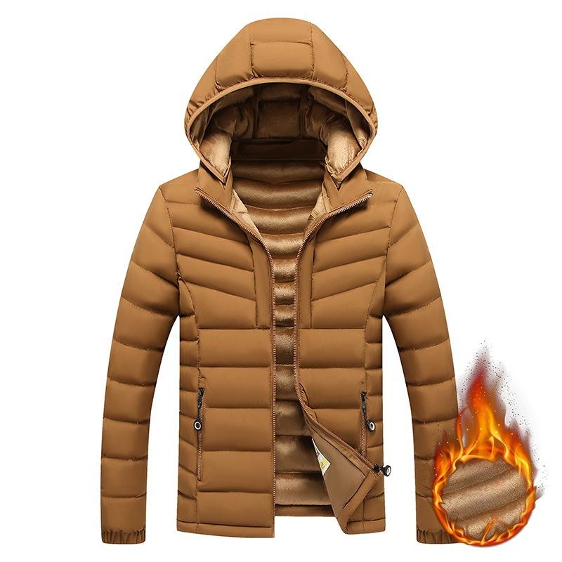 Light Clothing Cotton Comfortable and Versatile Jacket Men's Models Winter Slim Removable Cap Padded Thickened Hooded Jacket Men