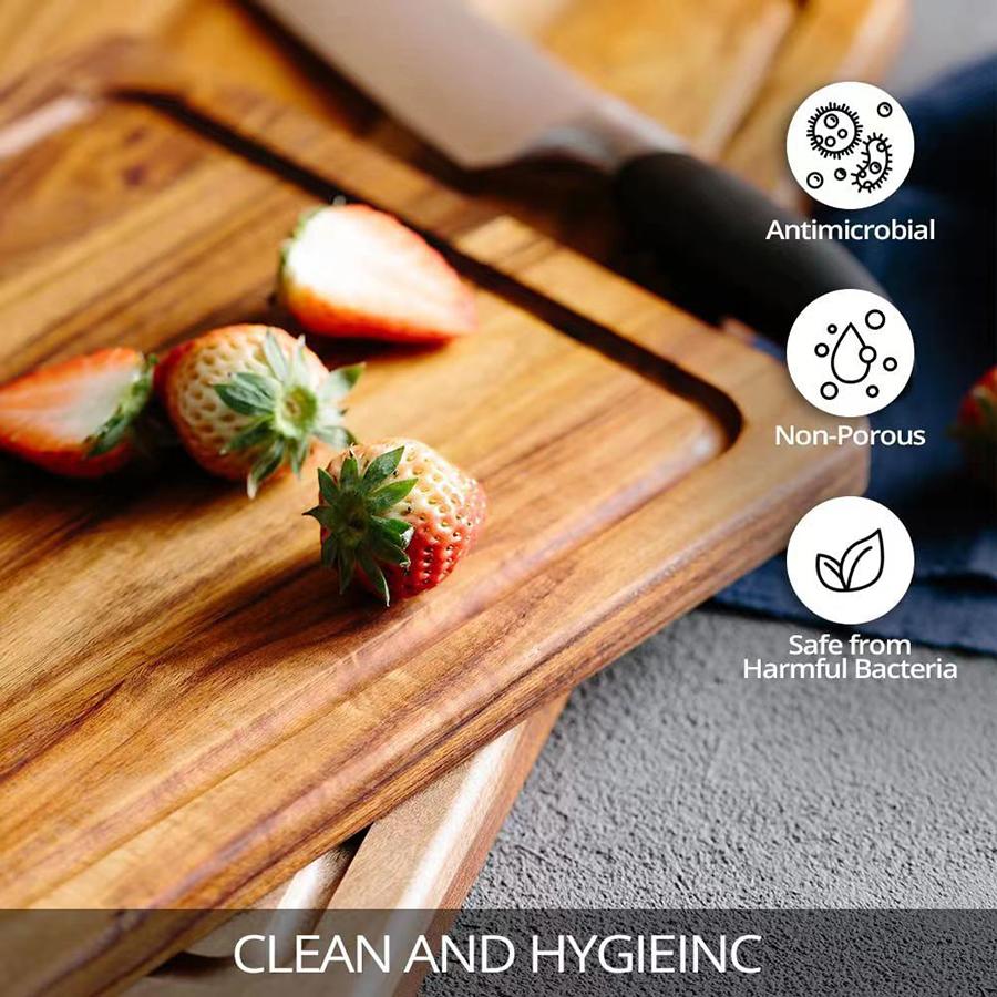 Acacia Wood Cutting Board Wooden Cutting Board with Juice Groove Durable Wooden Chopping Board for Kitchen for Meat Fruit Cheese