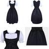 Medieval Retro Style Drawstring High Waisted Bow Dress Stage Outfit Performance