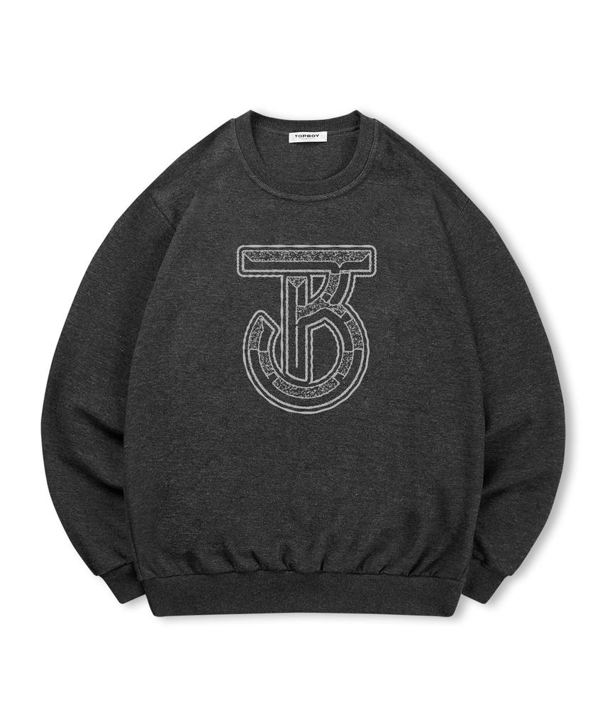 TOPBOY [Non-Fleece Or Fleece] Big Logo Print Sweatshirt (Type B)