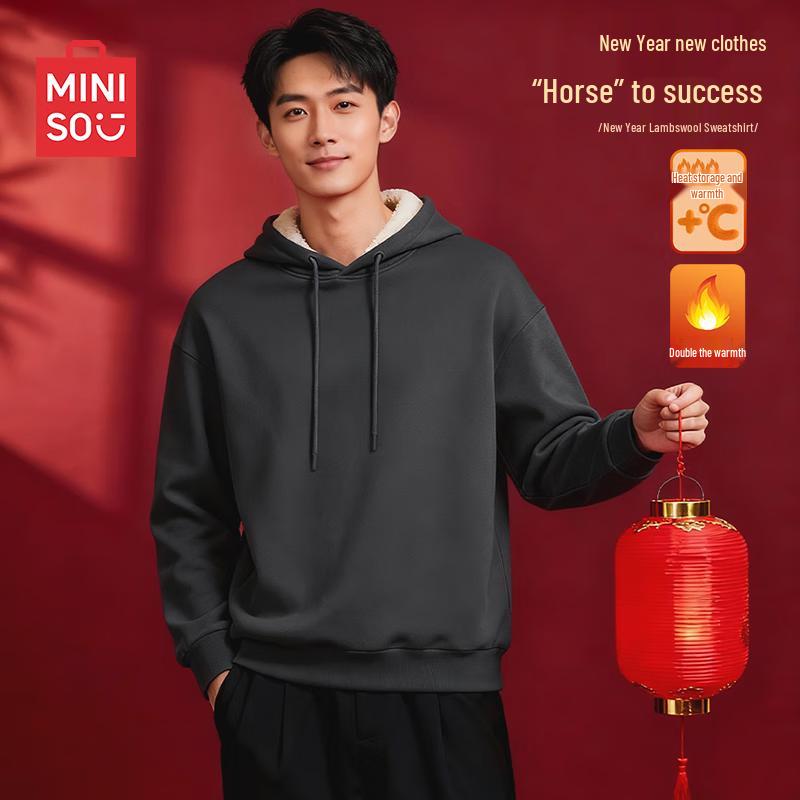 

MINISO Men s Winter Warm Hooded Sweatshirt M