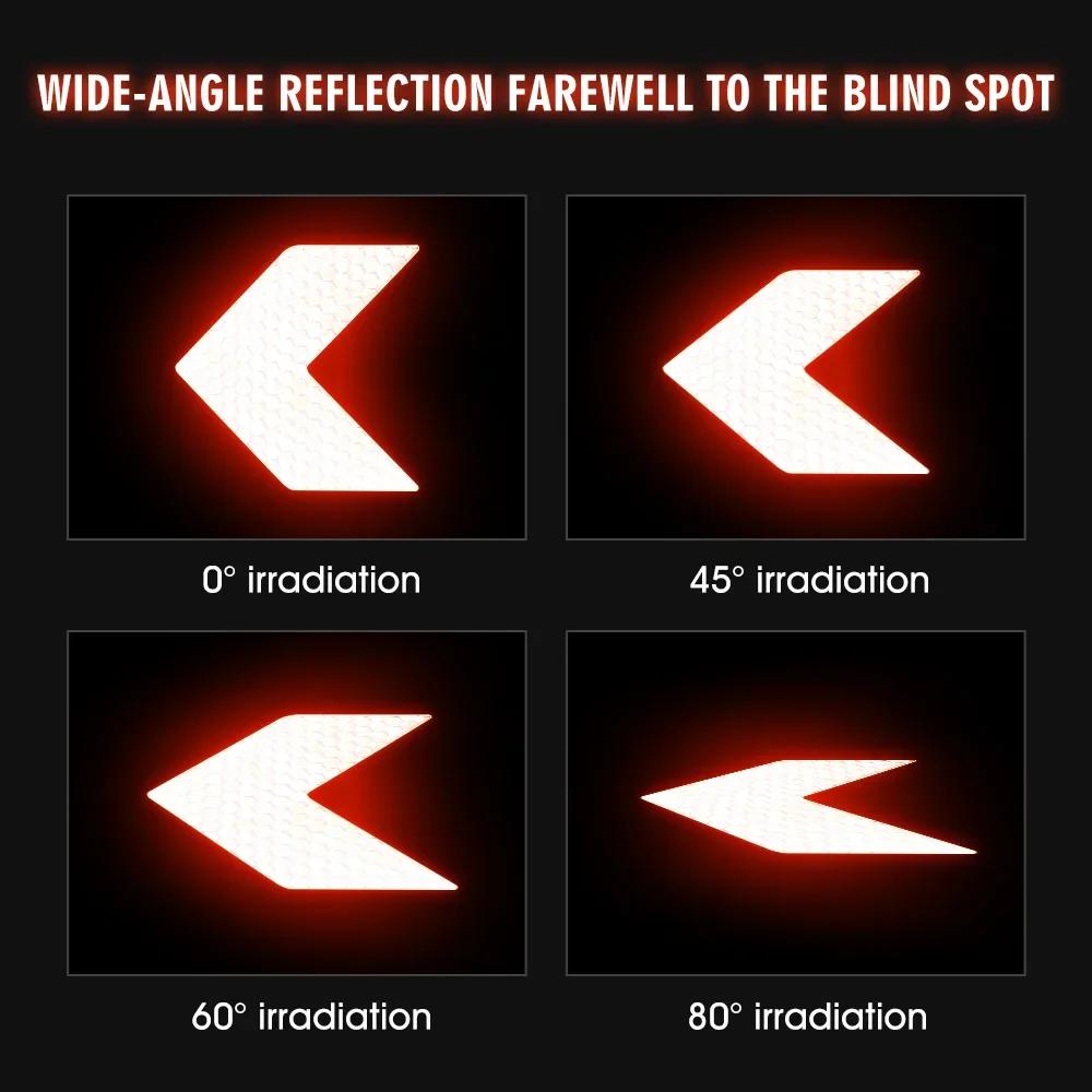 High Reflective Car Safety Reflective Arrow Stickers Car Motorcycle Truck Helmet Safe Warning Markers Decals Auto Exterior Decor