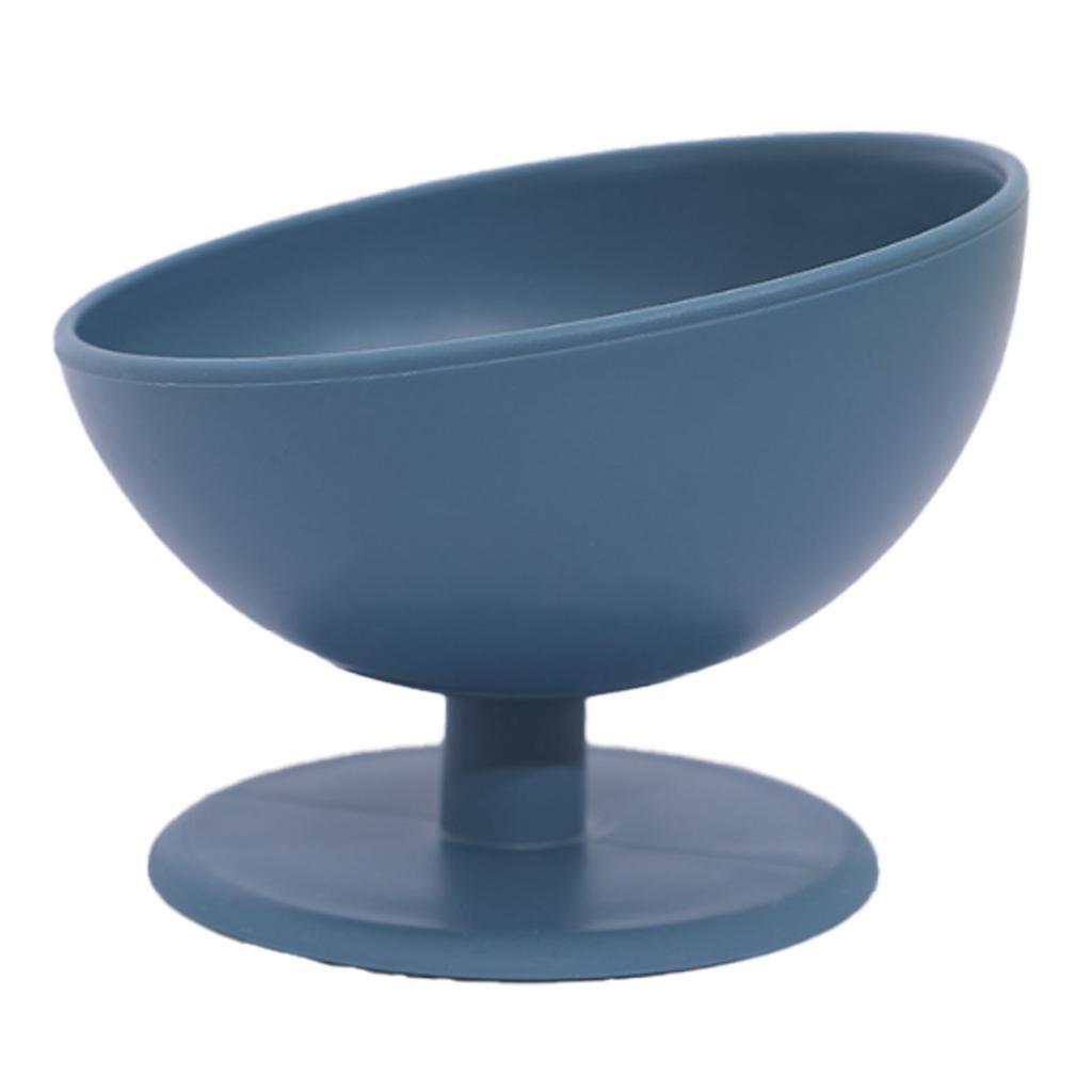 Pet Bowl Tilted Large Capacity Neck Protection Anti Overturning Kitty Bowl for Food Water Dog Cat Blue