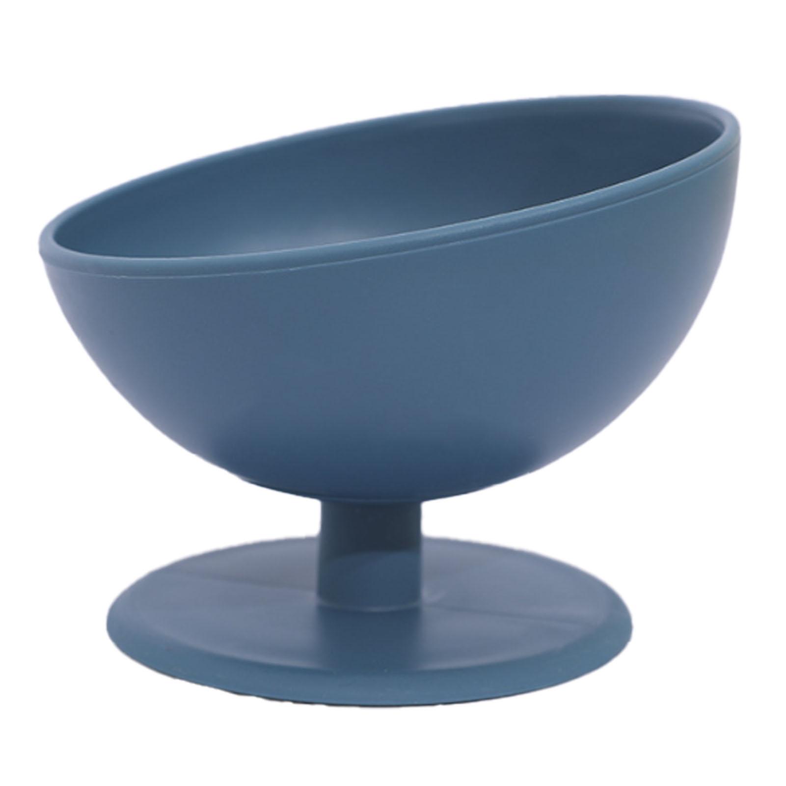 

Pet Bowl Tilted Large Capacity Neck Protection Anti Overturning Kitty Bowl for Food Water Dog Cat Blue