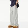 American solid color simple trendy brand splicing scimitar sweatpants men's trend loose wide leg drape daily casual pants