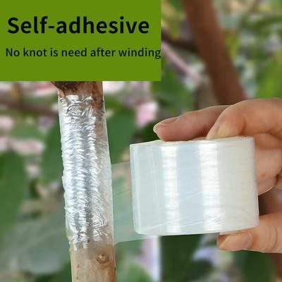 1 Roll Self-Adhesive Plant Tape for Tree Grafting, Branching&Garden Support-Strong No- Bonding, Flexible Stretchable White Tape