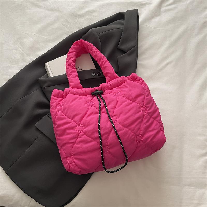 

Вместительная хлопковая сумка-тоут для поездок на работу, новая простая ромбовидная сумка подмышку, универсальная сумка на плечо для поездок на работу роза розовый