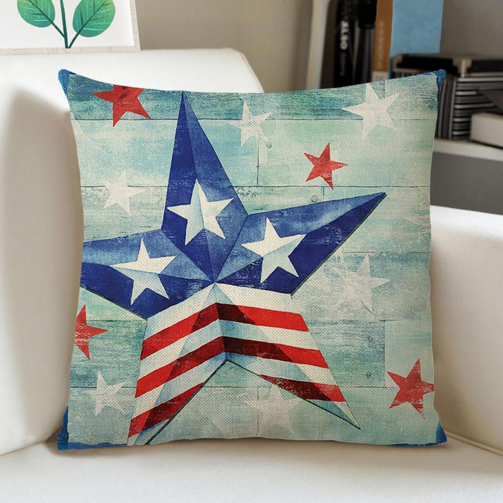 Independence Day Pillowcase Cartoon  Linen Digital Printing Pillowcase