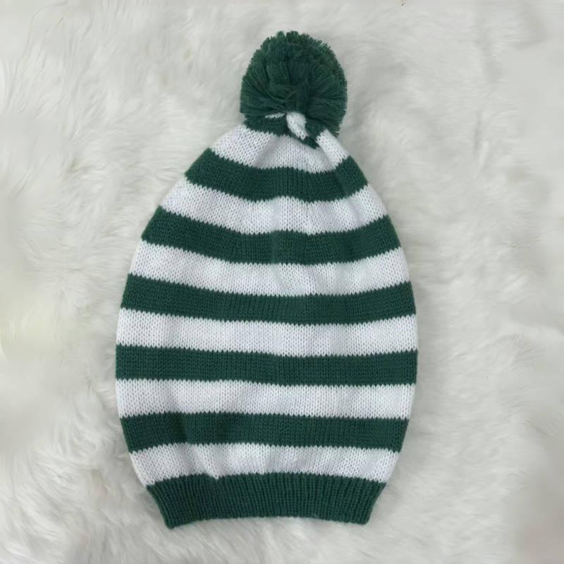 Gorro Festivo de Tricô com Pom-Pom de Papai Noel - Gorro de Natal Aconchegante para Pais e Filhos