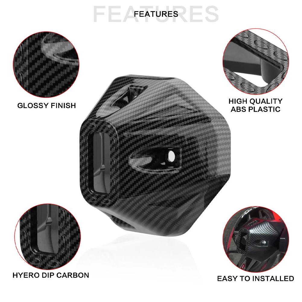 Motorcycle Glossy Carbon Fiber Exhaust Guard Protector Black Muffler Exhaust Pipe Tip Cover Accessories For Honda Click 125 150