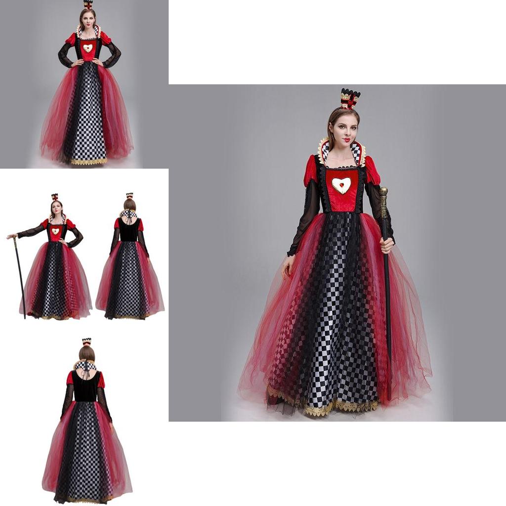 Alice nel Paese delle Meraviglie Regina di Cuori Costume di Halloween Look Vintage Unico
