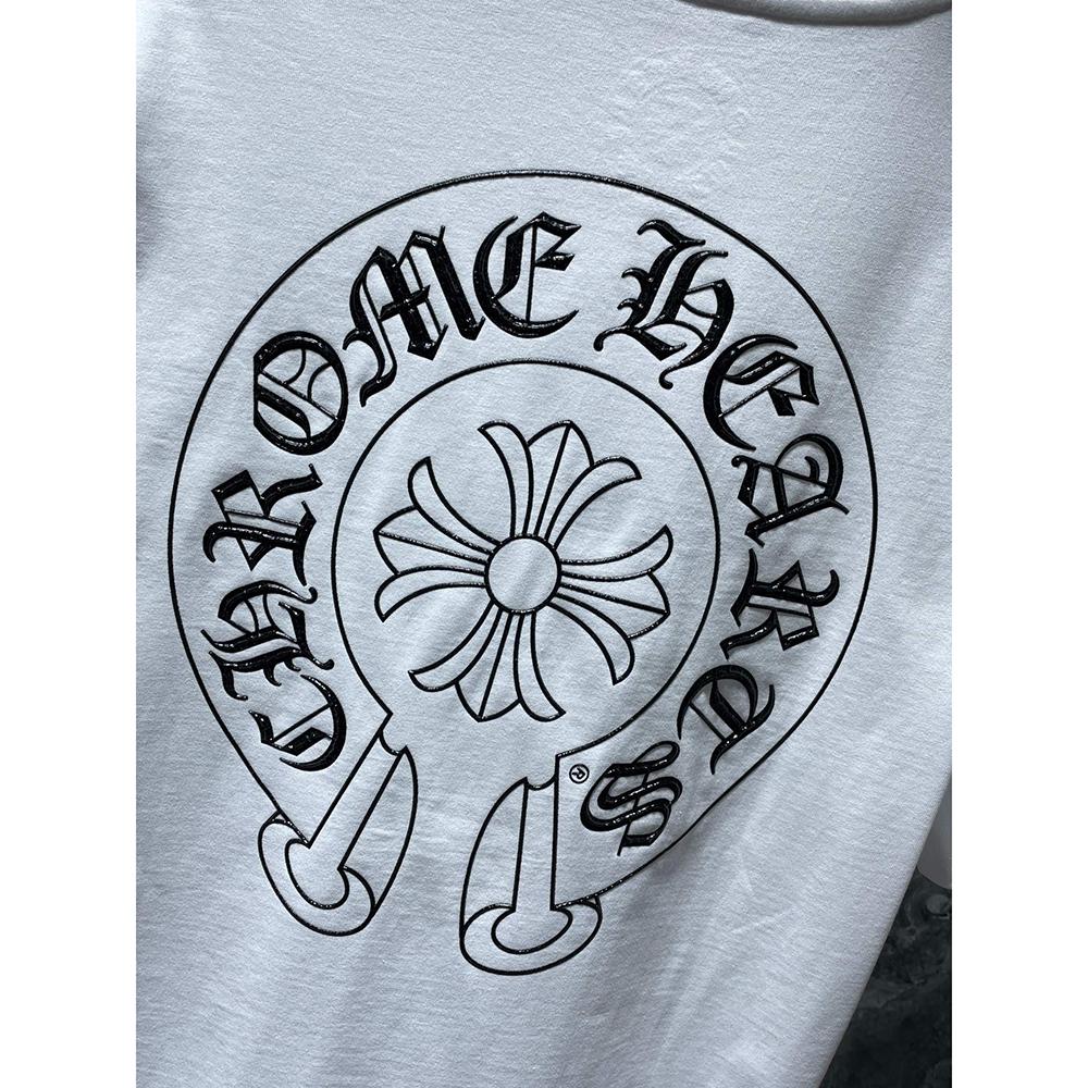 8702 CHROME HEARTS Summer New High Quality Cotton Round Neck Loose Large Size Men's and Women's T-shirt Couple T-shirt