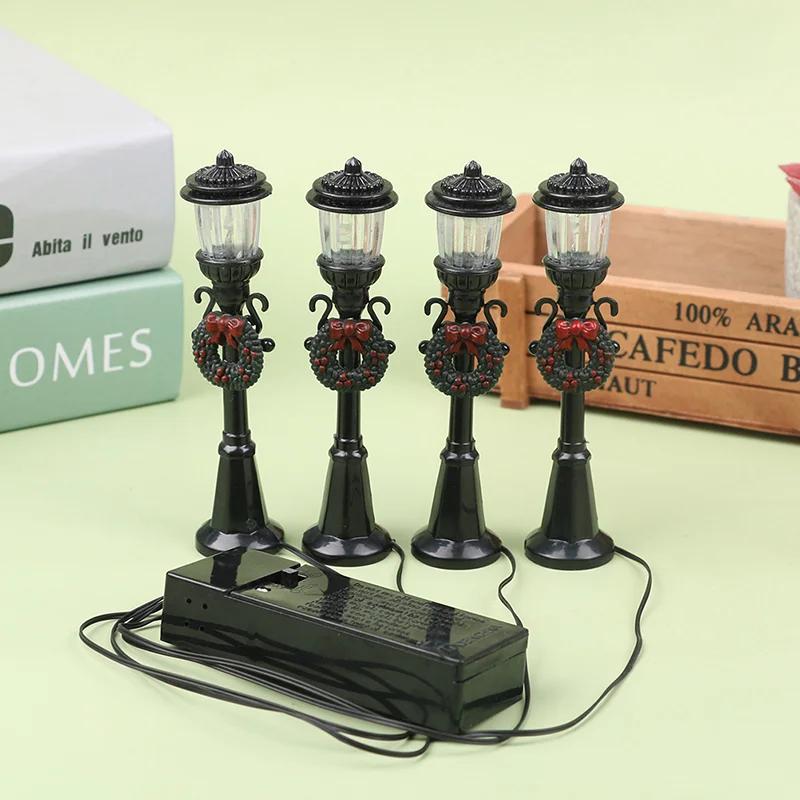 4Pcs/Set Mini Street Light Models Dollhouse Streetlight Micro-Landscape Fairy Garden Accessories