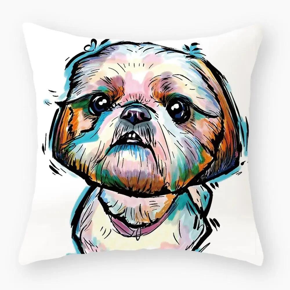 Sofa Kissenbezug Schlafzimmer Dekoration Kissenbezug Niedlicher Hund Yorkie Kissenbezug Mops Kissen Sofa Auto