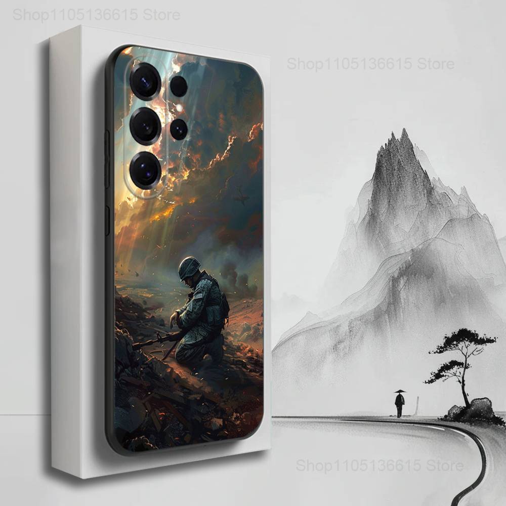 Cool Army Special Forces Case For Samsung S21,S20,S10,Plus,S9,S22,S25,Ultra,S24,S23,FE,Lite,Soft Silicone Black