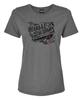 Harley-Davidson Women's Tribunal Foil High-Low Short Sleeve Tee, Charcoal