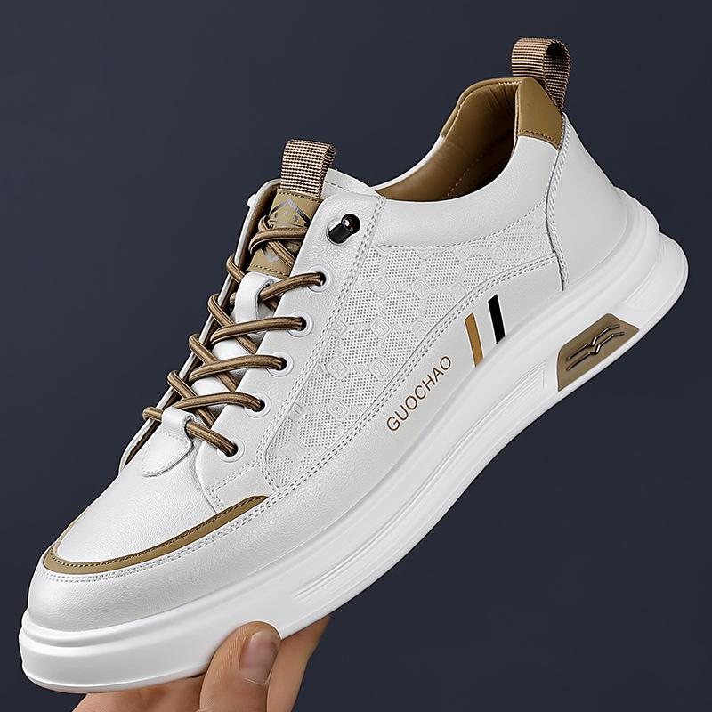 2025 Spring and Autumn New Men's Sports Style Casual Leather Shoes Men's Versatile Trend Casual Board Shoes Men's 7026