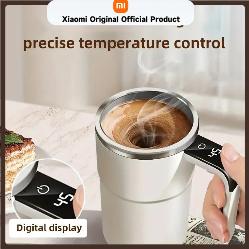 Xiaomi Taza Mezcladora Automática Eléctrica para Café de 380ML, Taza Mezcladora de Café Impermeable IP67, Carga USB, Pantalla Digital, Taza Magnética Automática