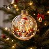 Indoor Outdoor Xmas Decor Glowing Christmas Story Ornament, Light?Up Mini Holiday Scene Hanging Ball with Warm Seasonal Home Accents LED Light,