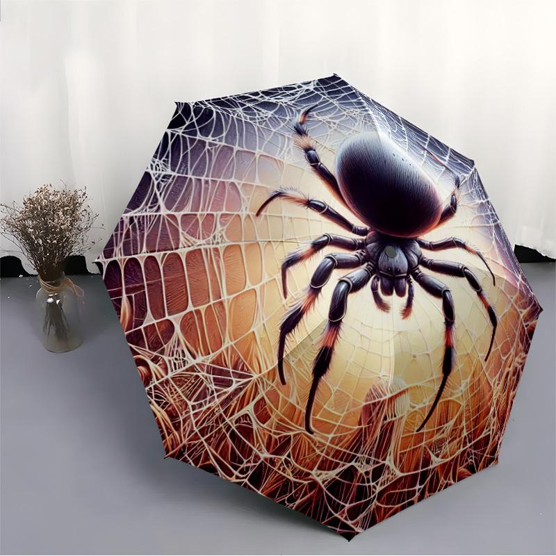 1pc Spider Web Automatic Folding Umbrella - Design, Durable Iron Frame for Travel, Outdoor, Beach Fashion Accessory a0920052