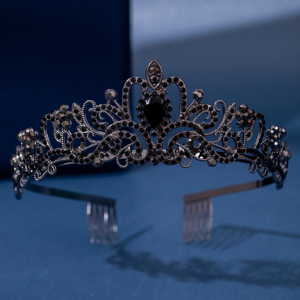 Baroque Birthday Crown Hair Accessory High End Travel Photography Crown Headwear Halloween Bun Hair Band Accessory