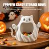 Small Accessory Organizer 3D Printed Halloween Ghost Cat Storage Holder, Decorative Kitten Statue with Niche Party Supplies Hollow Storage,