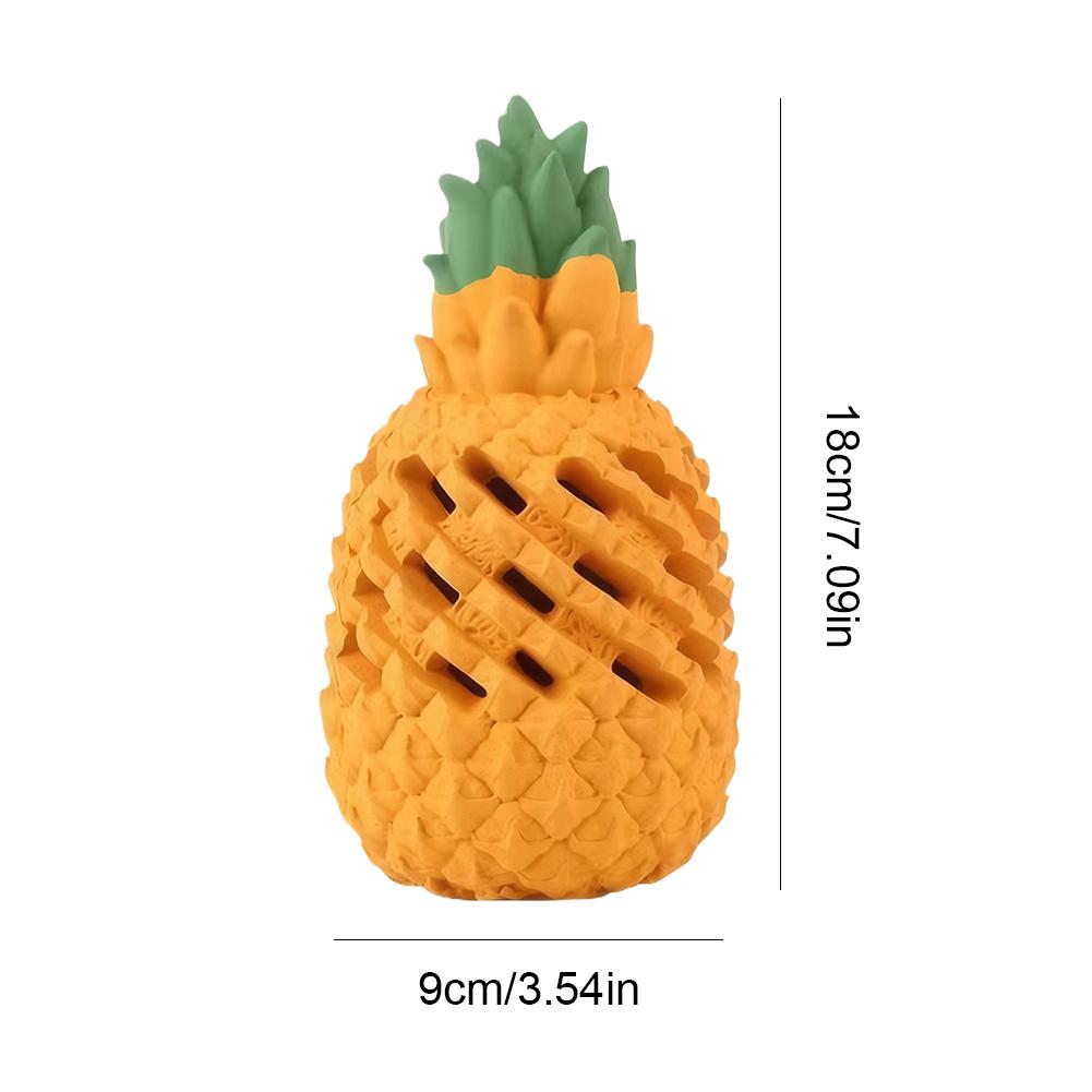 Yellow Pineapple Dog Chew Toy Reusable Dog Cat Toy Teething Chew Ball Rubber Interactive Toy Dental Clean Puzzle Toy Pet Supplie