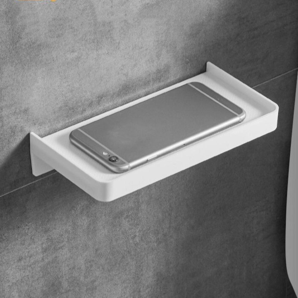 Wall Mounted Phone Storage Rack Punch-Free Shower Basket Paper Stand Toilet Phone Holder  Bathroom