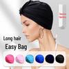 Women's Extra Large Pleated Nylon Cap for Long Hair and Ear Protection