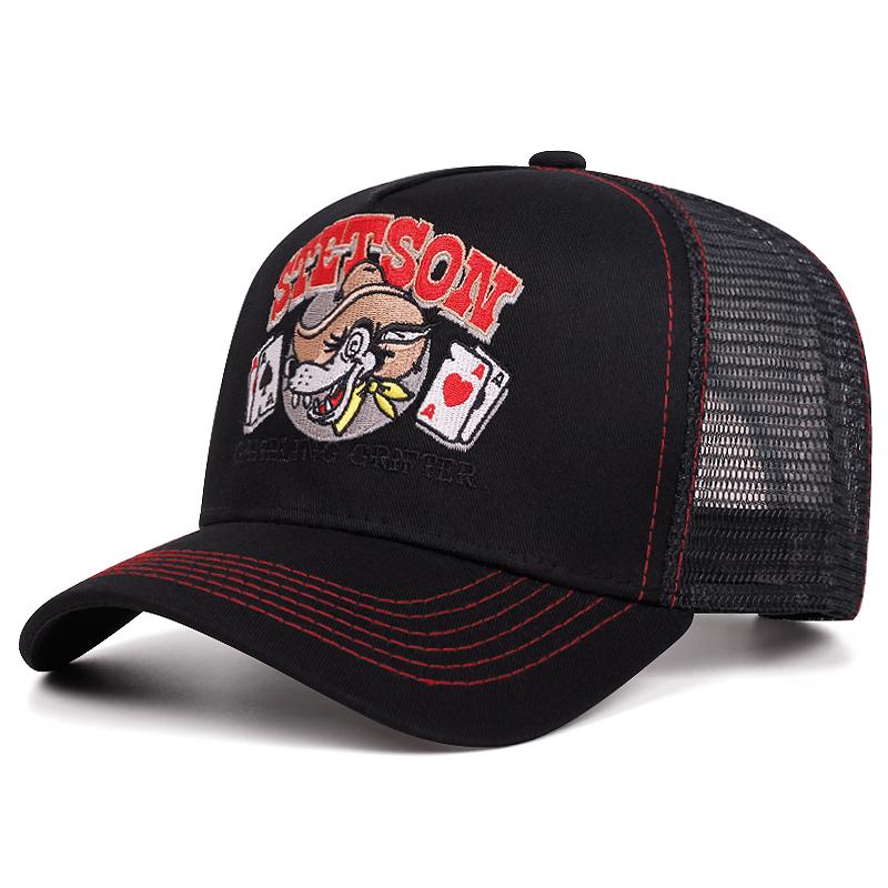 Neue Baseballmütze Stetson Wolfskopf Poker Trucker-Mütze Street Hip-Hop-Mütze Tägliche Freizeitkleidung Sonnenschutz Netzmütze Unisex